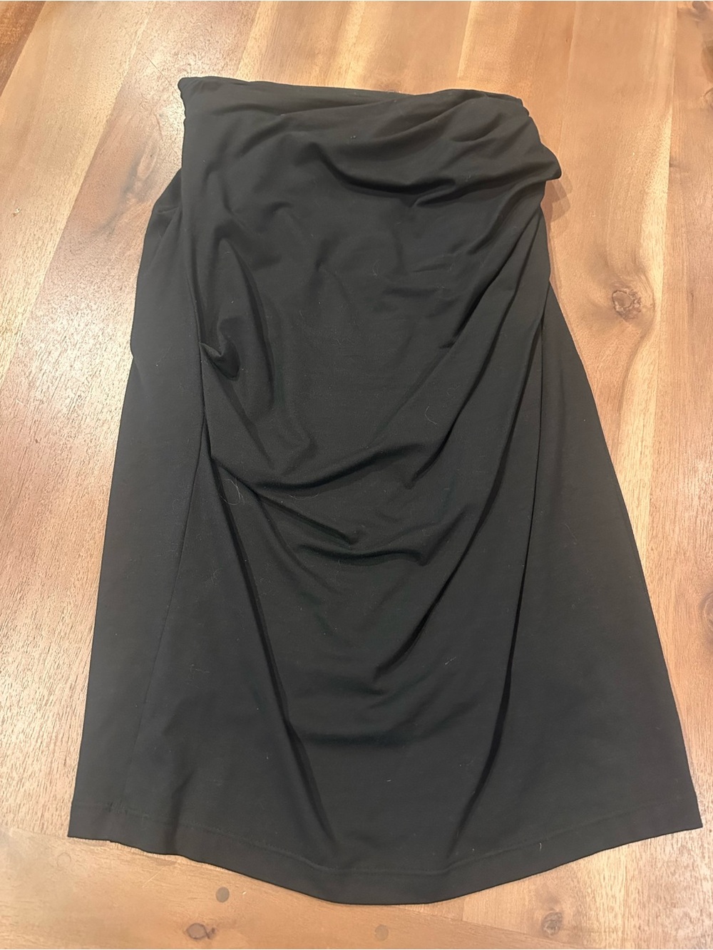 MM Lafleur Black Draped Pencil Skirt